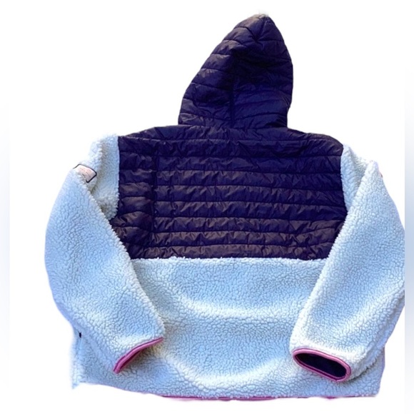 IVORY ELLA FLEECE PUFFER JACKET COAT HOODIE  MEDIUM 3/4 ZIP - Picture 5 of 6